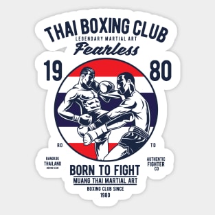 Thai Boxing Club Muay Thailand Kickboxing Martial Art Sticker